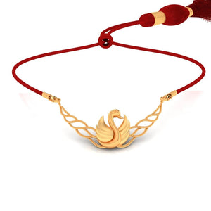 Leafy With Swan Designed 22k Gold Necklace