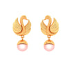 22K Gold Swan with Pink Ball Earrings