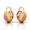 22K gold earrings featuring intricate details and a hint of rose gold