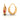 Circular golden earrings set in 22k with a stunning red stone