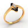 22K Gold Ring With A Central Marquise-cut Stone And Black Meena (Size 12)