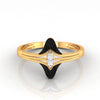 22K Gold Ring With A Central Marquise-cut Stone And Black Meena (Size 12)