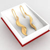 22K simple gold earrings with a unique spiral design