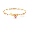 22K Pink Flower Chain Gold Bracelet