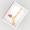 22K Rose with Love Heart and Kalka Style Gold Necklace