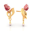 22K gold earrings with a rose flower design  