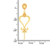 22KT (916) Yellow Gold Heart-shaped Dangle Drop Earrings With Chain Tassels