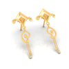 22KT (916) Yellow Gold Drop Earrings With Geometric Design