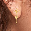 22KT (916) Yellow Gold Drop Earrings With Geometric Design