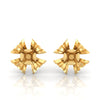 22KT (916) Yellow Gold Floral Stud Earrings With 3d Petal Design