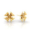 22KT (916) Yellow Gold Floral Stud Earrings With 3d Petal Design