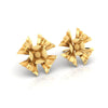 22KT (916) Yellow Gold Floral Stud Earrings With 3d Petal Design