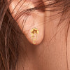 22KT (916) Yellow Gold Heart-Petal With Vine-Inspired Swirls Stud Earrings