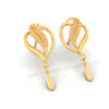 22KT (916) Yellow Gold Heart Drop Earrings With Leaf Accent And Drop Dangle