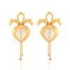 22KT (916) Yellow Gold Leaf Drop Earrings With Chain Tassels