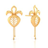 22KT (916) Yellow Gold Leaf Drop Earrings With Chain Tassels