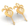 22KT (916) Yellow Gold Leaf Drop Earrings With Chain Tassels