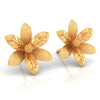 22KT (916) Yellow Gold Flower Stud Earrings With Detailed Petals And Textured Finish