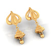 22KT (916) Yellow Gold Khanda Drop Earrings With Symbolic Design