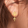 22KT (916) Yellow Gold Khanda Drop Earrings With Symbolic Design