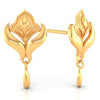 22KT (916) Yellow Gold Winged Drop Earrings With Drop Dangles