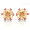 22KT (916) Yellow Gold Stud Earrings With Floral Design And Cut-out Pattern