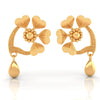 22KT (916) Yellow Gold Heart Shaped Stud Earrings With Drop Charm