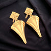 22KT (916) Yellow Gold Cone-shaped Dangle Drop Earrings