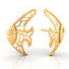 22KT (916) Yellow Gold Fish Stud Earrings With Intricate Cut-out Pattern