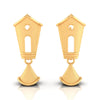 22KT (916) Yellow Gold Temple Design Drop Earrings With Cone Charm