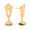 22KT (916) Yellow Gold Temple Design Drop Earrings With Cone Charm