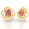 22KT (916) Yellow Gold Flower Stud Earrings With Cut-out Pattern