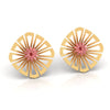 22KT (916) Yellow Gold Flower Stud Earrings With Cut-out Pattern