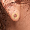 22KT (916) Yellow Gold Flower Stud Earrings With Cut-out Pattern