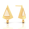 22KT (916) Yellow Gold Triangle Cut-out Drop Earrings With Beaded Details And Dangling Spheres