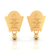 22KT (916) Yellow Gold Leaf Design Drop Earrings With Ball Accent