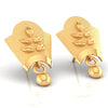 22KT (916) Yellow Gold Leaf Design Drop Earrings With Ball Accent