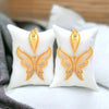 22KT (916) Yellow Gold Butterfly Wing Shaped Stud Earrings