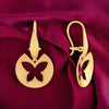 22KT (916) Yellow Gold Butterfly Cut-out Drop Earrings