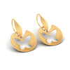 22KT (916) Yellow Gold Butterfly Cut-out Drop Earrings