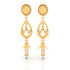 22KT (916) Yellow Gold Heart Shaped Drop Earrings