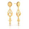 22KT (916) Yellow Gold Heart Shaped Drop Earrings