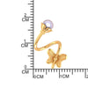 22K Gold Radiant Pearl and Butterfly Stud Earrings for Women