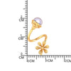 22K Gold Floral Pearl Graceful Traditional Stud Earrings