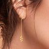 22K Gold Ethereal Dangling Drop Earrings for Women
