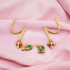 Dazzling 22K Gold Stud Earrings with Colourful Stones