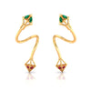 Dazzling 22K Gold Stud Earrings with Colourful Stones