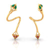 Dazzling 22K Gold Stud Earrings with Colourful Stones