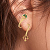 Dazzling 22K Gold Stud Earrings with Colourful Stones