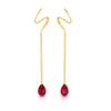 22K Gold Elegant Stone Dangling Earrings for Women